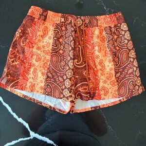 Paisley Orange Men’s Swim Trunks